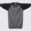 Coton à manches longues T-shirt Étudiants masculins surdimensionné 6XL 5XL Plus Taille Hommes Casual Adolescent Vêtements Tops Noir Gris Pull T220808