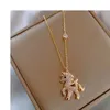 Korean Personality Simple Rhinestones Unicorn Pendant Temperament Sweet Girl Women Fashion Jewelry Accessories2333466