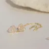 Stud Romantic Love Heart Women Earring Feminia Anti Allergy Zircon Ear Bone Clip Earrings Wedding Jewelry AccessoriesStud Farl22