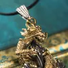 Pendentif Colliers Hommes Punk Dominateur Collier Golden Dragon Enroulement Croix Motif Bijoux GiftPendant