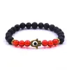 Bracelets porte-bonheur bijoux de mode hommes Bracelet perles de pierre d'énergie de lave noire bouddha main de paume pour les femmes cadeau de noël PulserasCharm Inte22