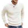 Men Velvet Sweaters Knitted Top Sweater Knit Blouse Autumn Winter Lapel Collar Long Sleeves Thick Warm Knitted Sweater Dress L220730