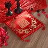 Cushion/Decorative Pillow Chinese Style Seat Cushion Red Year Valentine's Day Wedding Gifts Home Decor Blend Kneel Square Bay Window Sof