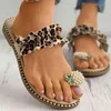 Platt tofflor stor storlek leopard sommar sandaler utomhus inomhus strand skor 2022 kvinnor flip flops mode anti-slip glides mules y220412