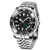 Mens Watchscs Mecânica Automática Relógio 41mm Nova inovação com coroa inferior direita com verde e preto anel de letra de dois tons Scalel1