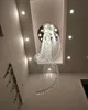 Modern Luxury Large Crystal Lamps Chandelier K9 Crystal Stair Spiral Light Fixtures Creative LED Chandeliers Lamp Hotel Villa