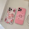 Casi Pink Flower Luxury Designer Telefono Case per iPhone 13 Pro Max 12 11Pro Letter G Soft Shell XR XS 7 8 Plus Vintage Style C.