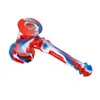 Bubbler Silicone Mini Pipes Colorful Fumer Pipe à main TUBE STRIEL TUBE PYREX BURNER D'HUILE POUR TOBAC TOBAC COULEUR ALLÉRÉE SP328