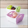 Storage Baskets Home Organization Housekee Garden Plastic Foldable Skep High Capacity Space Saving Drain Basket Hollowed Out Design Fruits