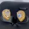 Mode Splitter Birne Zirkonia Stud Ohrringe Für Frauen Kristall Ohrringe Für Party Wasser Tropfen Bolzen Ohr Für Mädchen