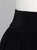 Юбки пружина темперамент Женщина юбка с высокой талией мини-женское ретро-ретро-черное бархат короткие Faldas Mujer 2022 Trendyskirts