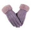 Five Fingers Gloves Fashion Women Autumn Winter Cute Furry Warm Mitts Full Finger Mittens Outdoor Sport Touch ScreenFive FiveFive