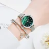Wristwatches Women Bracelet Watches Set GAIETY Brand Simple Design Green Dial Leather Ladies Casual Dress Clock Quartz WatchWristwatches