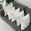 Cushion/Decorative Pillow White Ivory Jacquard Velvet Geometric Cushion Cover Throw Case Home Decorative Living Room