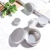 Round Silver Aluminum Cans Metal Tin Storage Bottle Candle Jar Containers Packaging with Screw Lids for Cosmetic Lip Balm