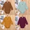 13 cores maciço macacão macacão para meninas meninas meninos jumpsuits recém-nascido triângulo botões de playsuit roupas casuais boutique roupas