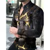 Fashion Luxury Social Men Shirts Rendre le collier boutonné Shirted Wolf Imprimé de loup décontracté sur les vêtements pour hommes CARDIGAN G220511