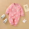 Baby Strampler Baumwollgestrickte Jungen Mädchen Jumpsuit Outfit Langarm Herbst Kleinkind Kind Winterkleidung Süßes Kaninchen -Onesies 220514