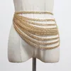 Belts Metal Chain Split Joint Lrregular Long Belt Fashion Women Luxury Designer Waist For Dresses Decorative BeltsBelts