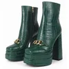 Boot Ribetrini ins منصة العلامة التجارية المزدوجة للكاحل للنساء الكعب العالي مثير حرير الحرير الرمز البريطاني فستان الأحذية امرأة 220325