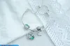 925 Silver Fit Pandora Charm 925 팔찌 라운드 줄 늘어서 구슬가있는 심장 가슴 세트 펜던트 DIY Fine Beads Jewelry