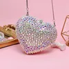 Sacs de soirée Forme de coeur Femmes Dames De Mariage Pochette De Mariage Cristal Coloré Diamants Sacs À Main De Mariée Sac À Main Avec ChaîneSoirée