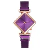 Wristwatches Fashion Rhombus Quartz Stainless Dial Casual Wrist Watches Net Strap Fashionable Clock Waterproof Wristwatch For Women