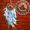 装飾的なオブジェクト図形の人生の夢の木のキャッチャークリエイティブナチュラル壊れた羽毛ハイエンドホームウォールウォールオーナメントクリスタルジェムドリームキャット