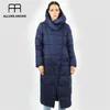 women's down jacket parka outwear with hood quilted coat female long warm cotton clothing for winter ladies trend 19-150 201214