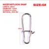 100pcs/bag Clip Lock Stainless Steel Snap Swivel Fishing Connector Fishing Hook Tool