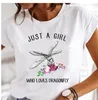 White Women Print Clothes Acquerello New Lovely Female Top Tee Tshirt Fashion Print Cartoon O-Collo T-shirt grafica da donna