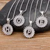 Chains Fashion Silver Color Initial Necklace Letter Name A-Z Alphabet Crystal Choker Pendant Charm Jewelry Femme CollierChains ChainsChains