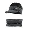 Ball Caps Unisex Knitted Baseball Cap Scarf Set Winter Women Wool Warm Skullies Beanies Hat Men Slouchy Mask Bonnet Knit Warmer CP8815622