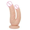 Gros godes doubles pénétration vagin et anus peau douce sensation Phallus tête pénis jouets sexy pour les femmes Masturbation