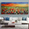 Peinture à l'huile imprimée sur toile, abstraite, fleur rouge sauvage, paysage d'arbre, peinture sur toile, imprimés modernes, affiche d'art mural, décoration de maison