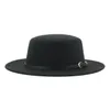 Berretti Cappelli Fedora Donna Uomo Flat Top Tesa larga Infeltrito Classico Semplice Solido Rosso Nero Casual Formale Sombreros De MujerBerets Wend22