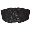 Belts Q39C Women Elastic Stretch Wide Corset Band Waspie Gothic Punk Vintage Criss-Cross Lace-Up Tied Black Waist Cincher Lace Belt
