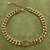 Doppia G Luxury Brand grande collana in oro bracciale spesso in argento Set di alta qualità Placcato in oro 14K Never Fade replica ufficiale Regalo di compleanno premium
