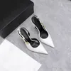 금속 버클 뾰족한 발가락 샌들 간단하고 유능한 하이힐 여성 패션 스틸레토 신발 크기 35-39