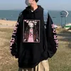 Con cappuccio anime Demon Slayer Kamado Nezuko Kimetsu No Yaiba Streetwear Felpedri di felpa con cappuccio di grandi dimensioni Pullover di grandi dimensioni Sudadera 220809