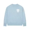 22SS White Heart A Knitting Sweater Man Women Fashion Crew Neck Coat Macaron Color Highstreet Hip Hop Fzmy048
