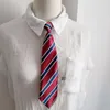 Jacquard geruite stropdas voor mannen vrouwen zijde gestreepte hals stropdas bruiloft zaken volwassen pakken skinny ties slanke stropdas rubber band