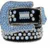 Designer Bb Gürtel Simon Gürtel für Männer Frauen Glänzender Diamantgürtel Schwarz auf Schwarz, Blau, Weiß, mehrfarbig mit glitzernden Strasssteinen