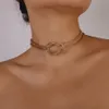 Unik goth vriden chunky kedja halsband för kvinnor krage mode uttalande vintage korta choker smycken steampunk män