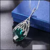 Pendant Necklaces Pendants Jewelry Water Drop Long Necklace For Women Fashion Crystal Statement Delivery 2021 Mbmig
