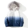 Herren Daunen Herren Parkas Winterjacke Herren Schöner Pelzkragen Mit Kapuze Dicke Warme Baumwolle Outwear Mann Patchwork Parka Und Mäntel Windjacke