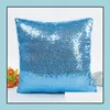 Federa per cuscino Forniture per biancheria da letto Tessili per la casa Giardino Ll Stampa Cuscino per divano Er Federa solida Paillettes Glitter Dhsbi