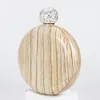 Stainless Steel Diamond Hip Flask Wood Grain Round Portable Ladies Mini Wine Bottle With Rhinestone Lid SN4284