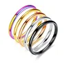 9 Size 2mm Titanium Steel Thin Band Rings For Ladies Korean Pure Color Fashion Small Ring Smooth Couples Ring Lover Jewelry