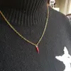 Collane a pendente creativa rossa pimiento peperoncino collana peperoncino per donne semplici catene di clavicole geometriche catene di gioielli da regalo